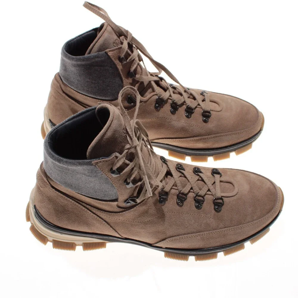 Di Bianco NWB Lace Up Boots Size 11 in Brown Suede Made in Italy